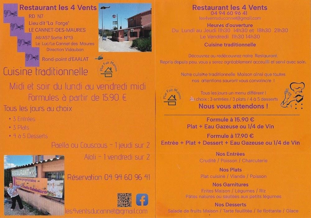 Restaurant Les 4 Vents - Relais routiers - Menu Image 1